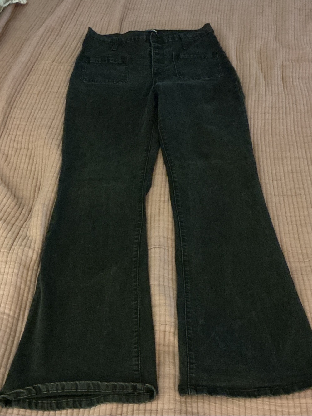 Fashion Nova Black High-Rise Flare Jeans
